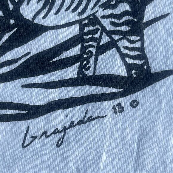 Tropical Zebra Shirt Adult Large Cotton Artsy Animals Multicolor Single Stitch - Picture 4 of 11